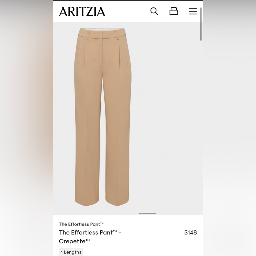 Aritzia - The Effortless Pant (Crepette) in Gold Camel